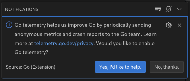 The VS Code prompt